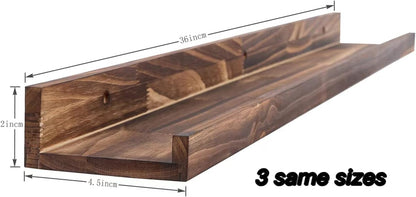 AZSKY Large Floating Shelves 36 Inch Wood Wall Mounted Set of 3 Floating Bookshelf Long Wooden
