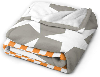 HGOD DESIGNS Tennessee Throw Blanket Ultra Soft Warm All Season Tennessee Orange Grey Star Flag