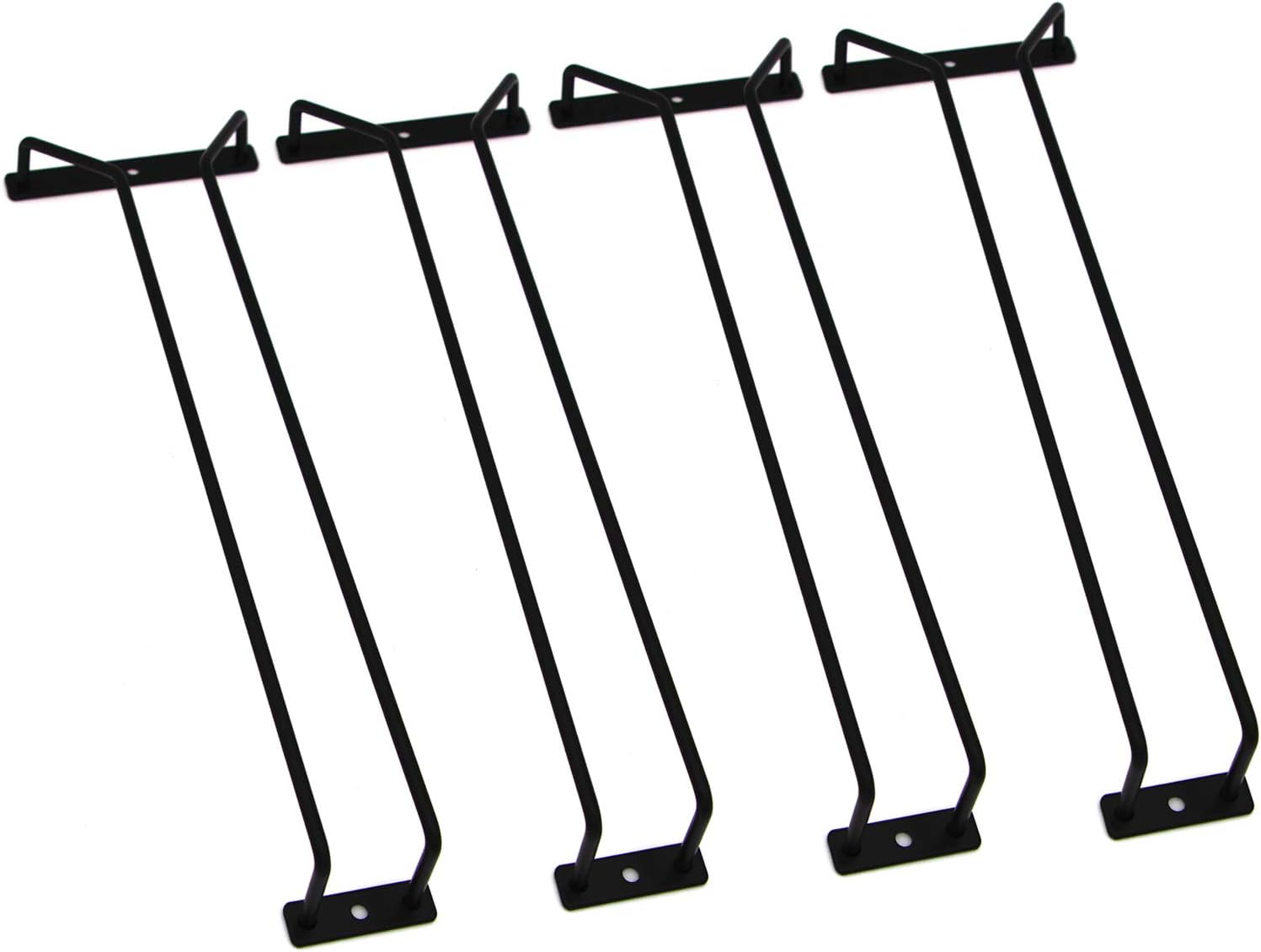 14-Inch Black Wine Glass Rack, Under Cabinet Wine Glass Holder Stainless Steel Stemware Rack