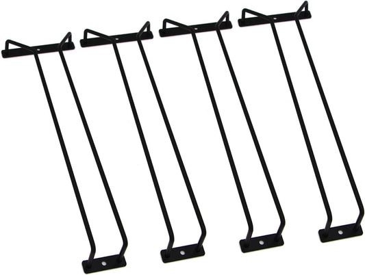 14-Inch Black Wine Glass Rack, Under Cabinet Wine Glass Holder Stainless Steel Stemware Rack