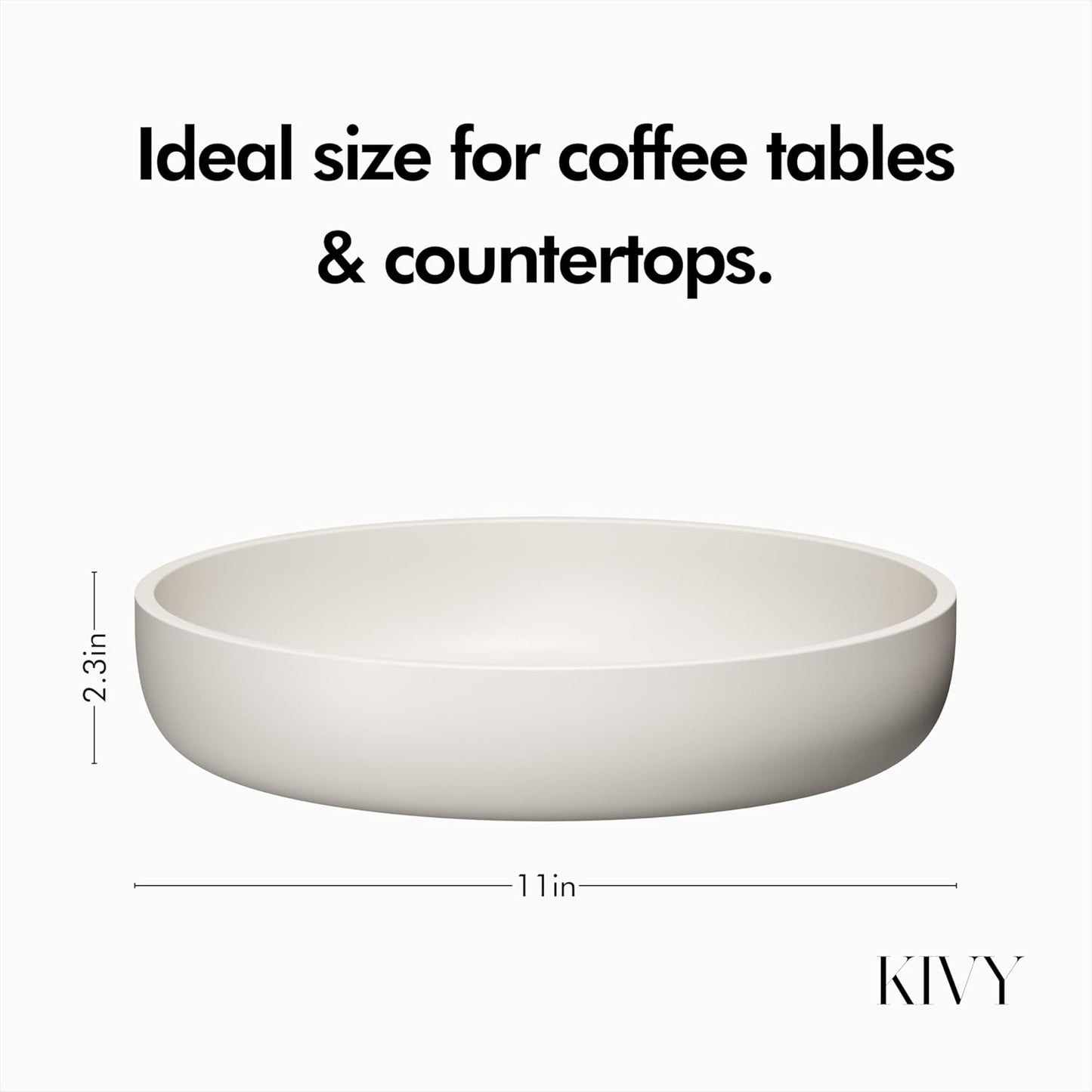 KIVY Concrete Fruit Bowl for Kitchen Counter - Large Decorative Bowl for Home Decor - Modern Fruit