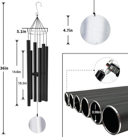 ASTARIN Wind Chimes Outdoor Large Deep Tone,36 Inch Large Chimes for Outside Tuned Relaxing