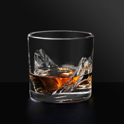 Grand Canyon Heavy Crystal Whiskey Glasses Gift Set of 4, Thick Freezable Bourbon Glass 1lb Each