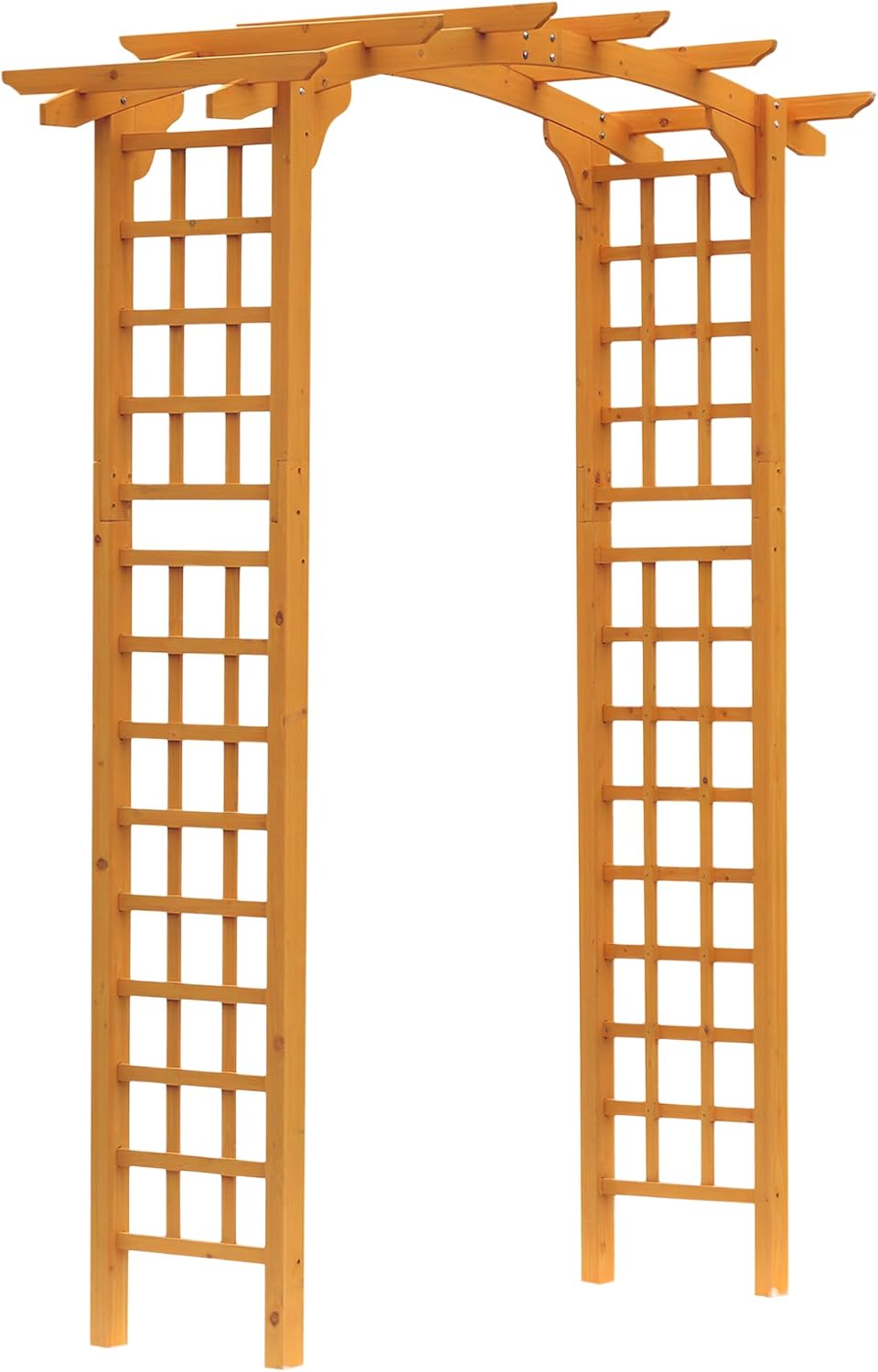 Outsunny 90in Wood Garden Arbor Arch with Trellis Wall for Climbing & Hanging Plants, Decor for