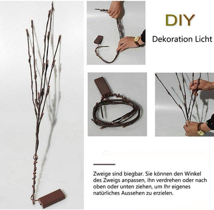 DK177 2 Pack Led Branch Light Battery Operated Lighted Branch Vase Filler Willow Tree Artificial