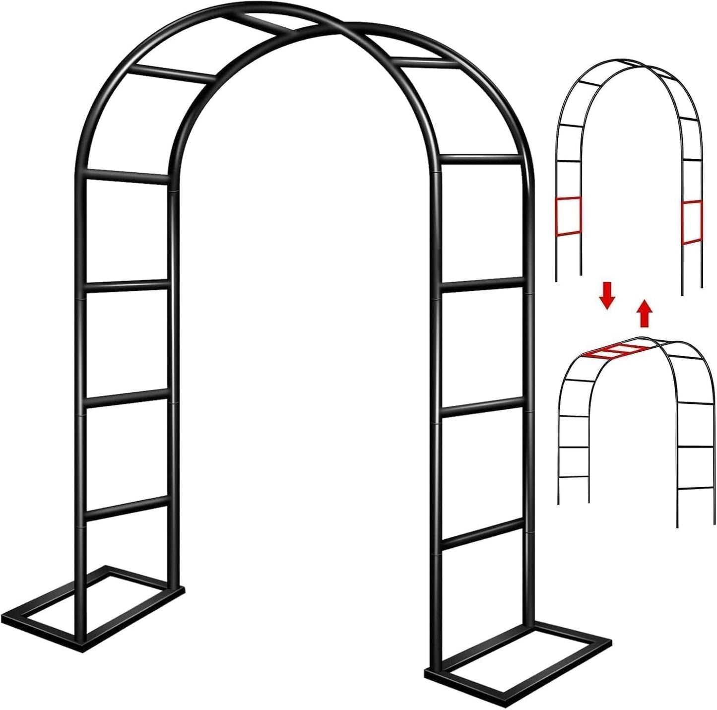Garden Arch Trellis for Climbing Plants Outdoor Wedding Arches for Ceremony Black Metal Garden