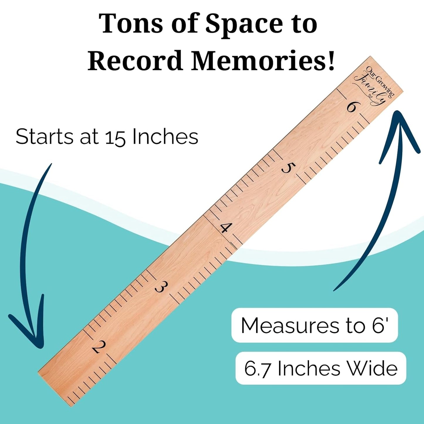 Wooden Growth Chart – Kids Height Chart, Wall Measurement for Kids, Height Chart for Wall, Growth