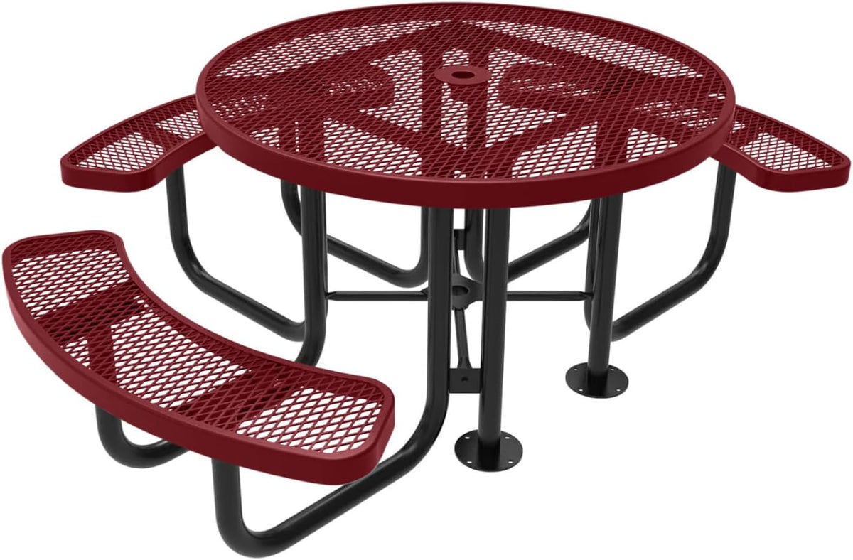 Coated Outdoor Furniture Heavy-Duty Portable ADA-Compliant Outdoor Picnic Table with Umbrella Hole
