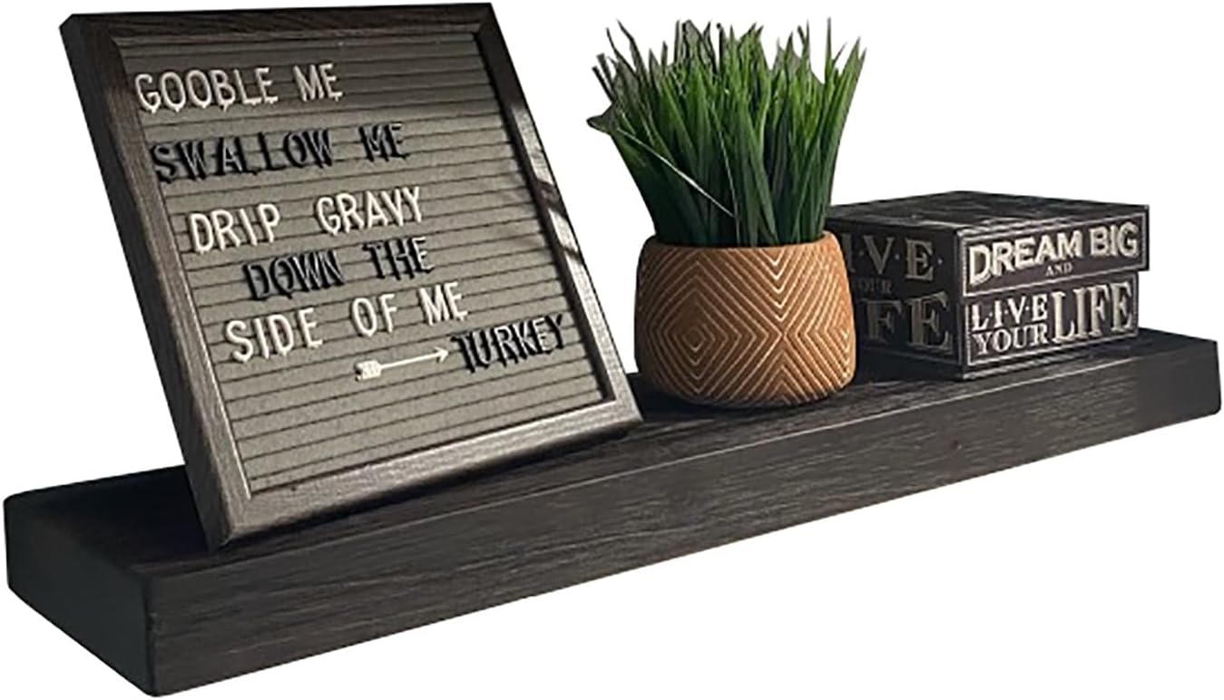 joelsantiques 30 Inch Floating Shelves for Wall - 30x6x2 in - Natural Wood, Easy Install - Heavy
