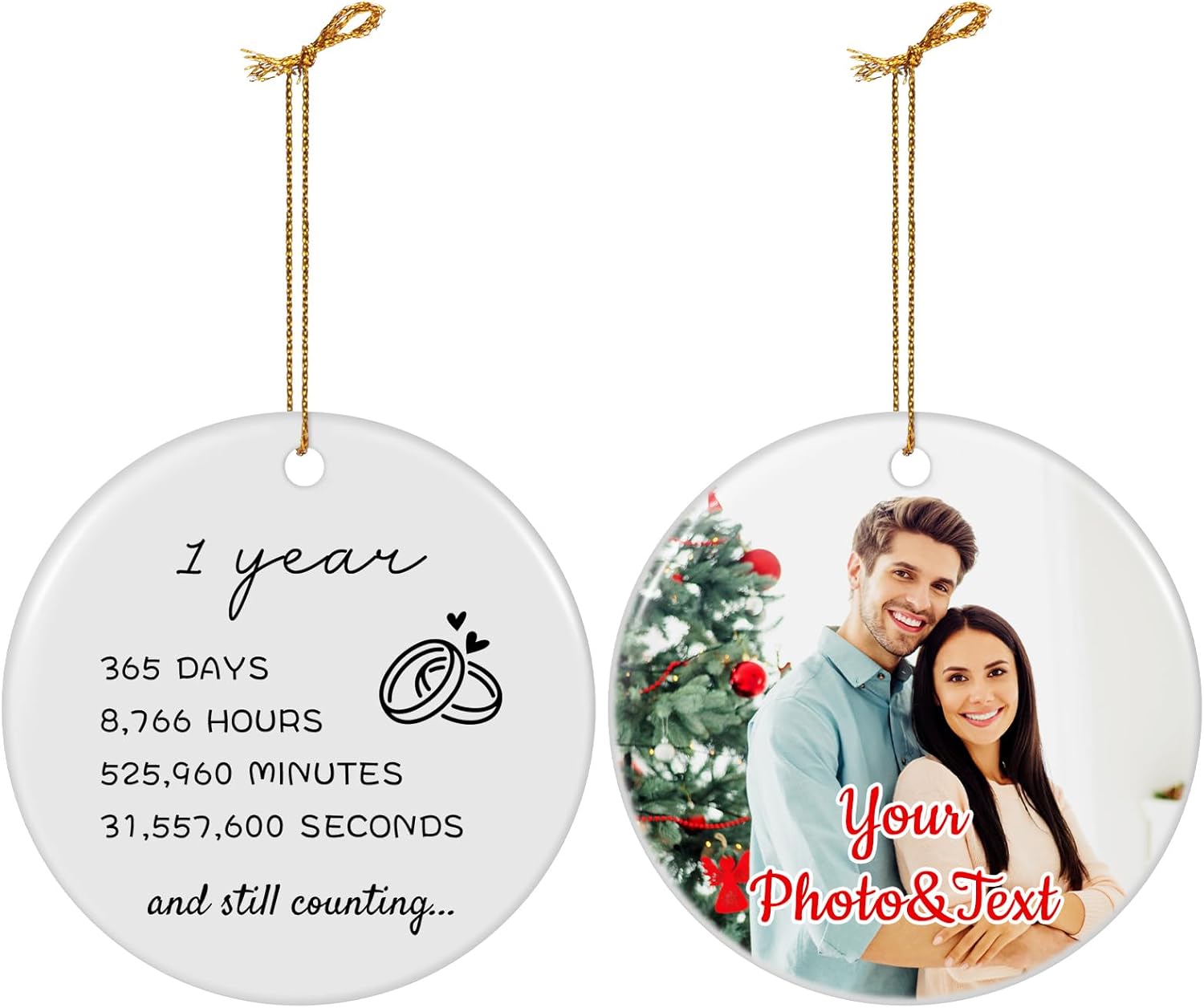 Personalized 1-60 Years Wedding for Couple Parents Ceramic Personalized Christmas Ornaments 2025