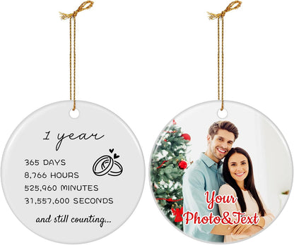 Personalized 1-60 Years Wedding for Couple Parents Ceramic Personalized Christmas Ornaments 2025