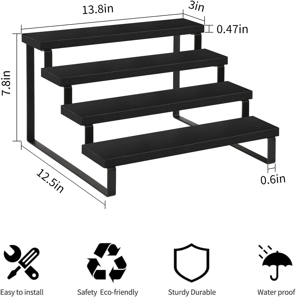 YINMIT Wooden Display Riser Stand, Tiered Perfume and Cologne Organizer Stand, 4 Tier Spice Rack