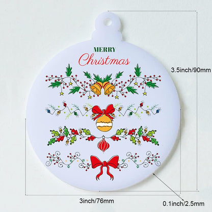 20Pcs 3 Inch Blank Acrylic Christmas Ornaments 2024 White Unfinished Round Acrylic Christmas