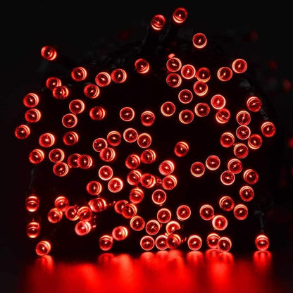 Joomer Red Solar Christmas Lights, 2 Pack Total 144FT 400 LED 8 Modes Waterproof Solar Christmas