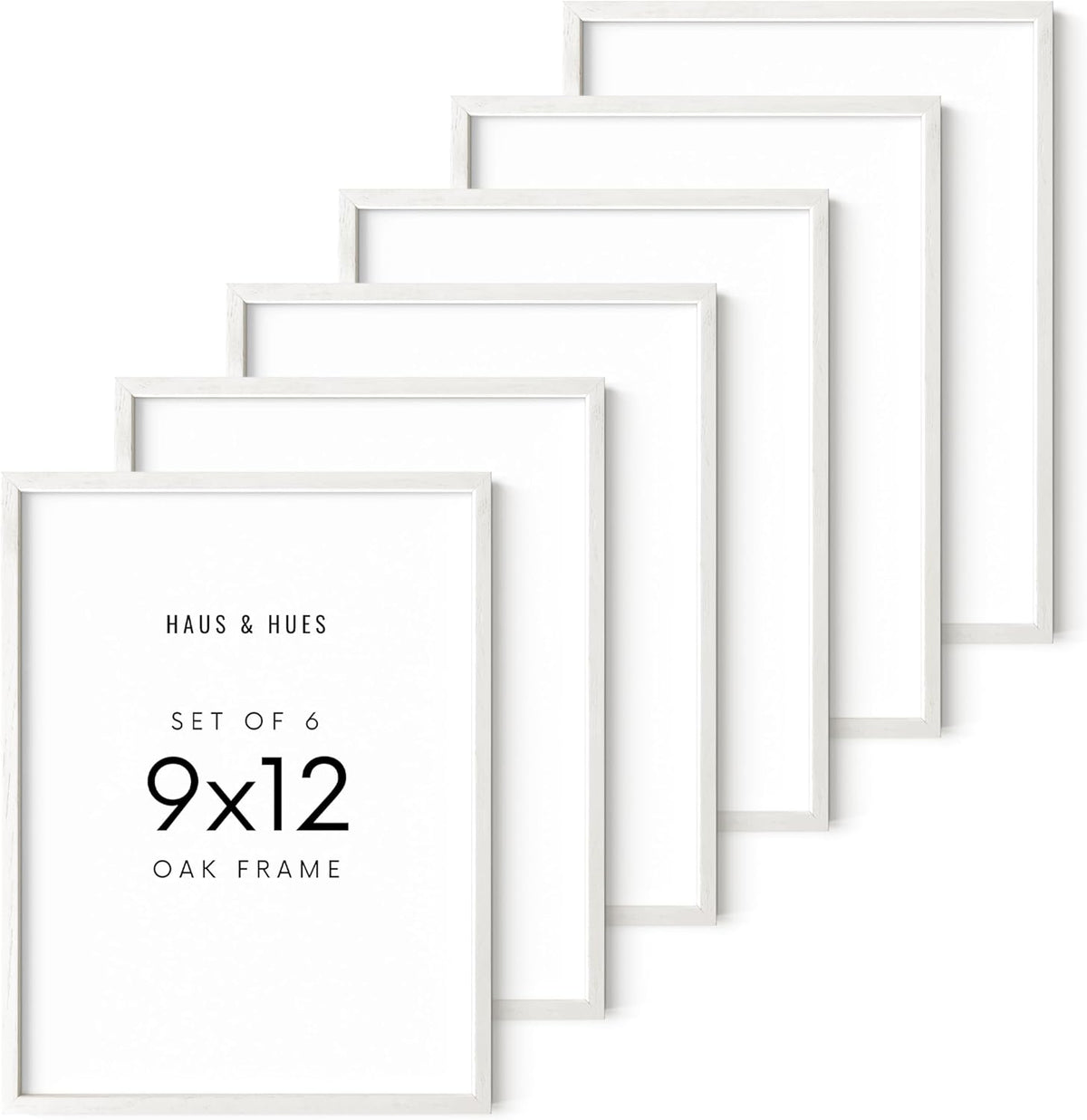 HAUS AND HUES Set of 6 9 X 12 Picture Frames for Wall - 9x12 Frame Collage, 9x12 Picture Frame Sets