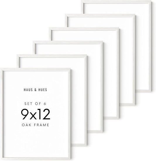 HAUS AND HUES Set of 6 9 X 12 Picture Frames for Wall - 9x12 Frame Collage, 9x12 Picture Frame Sets