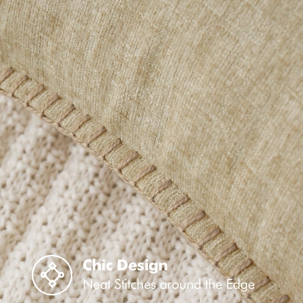MIULEE Pack of 2 Couch Throw Pillow Covers 18x18 Inch Beige Farmhouse Decorative Pillow Covers with