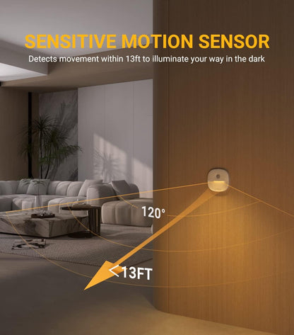 Lyridz Rechargeable Night Light, Motion Sensor Battery Nightlight, Mini Stick-on LED Closet Light
