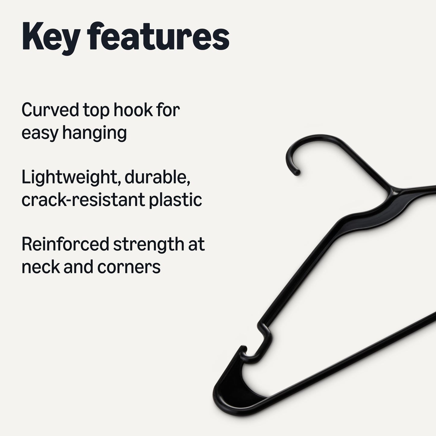 Amazon Basics Space Saving Plastic Clothes Hangers, Sturdy Closet Organizer for Shirts and Jackets