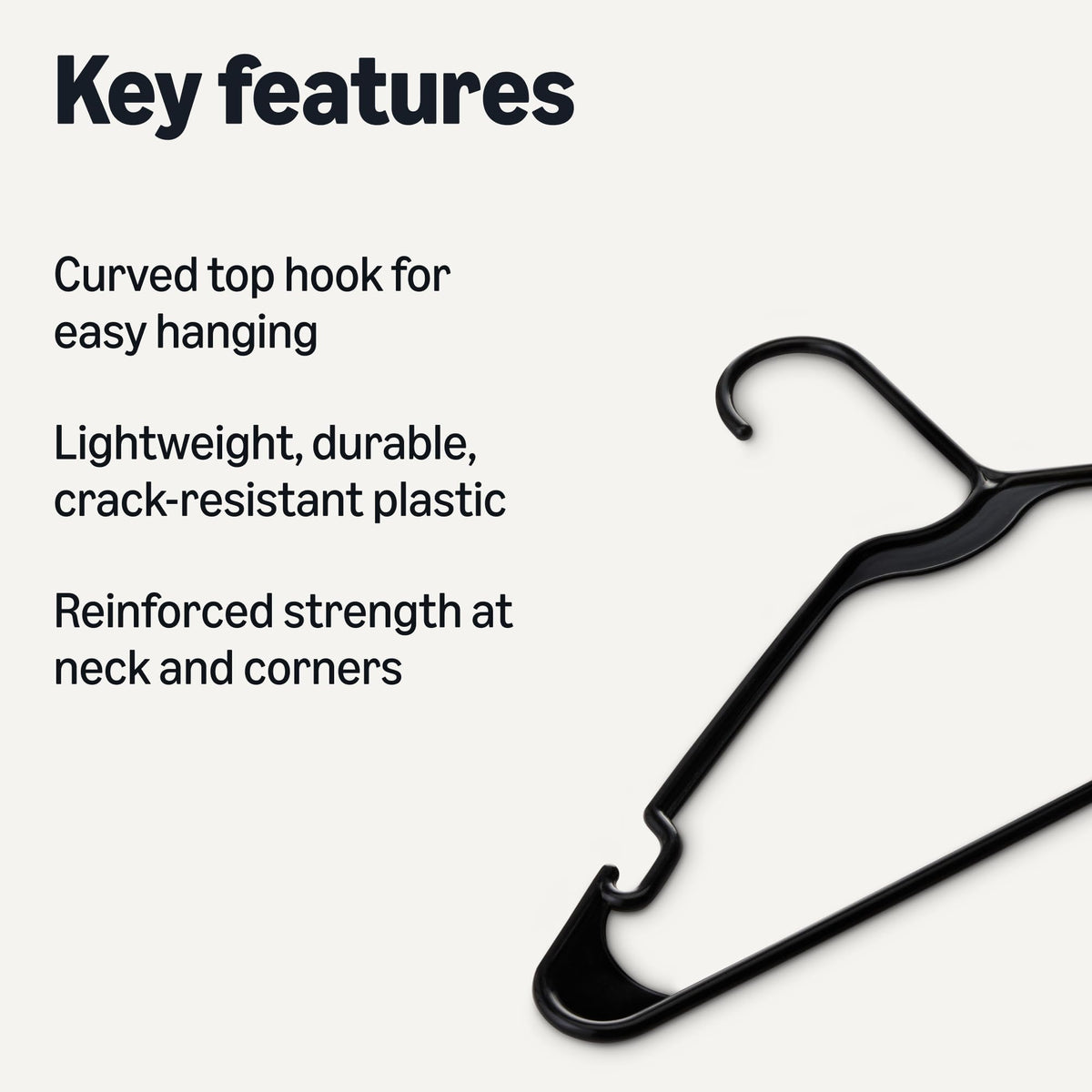 Amazon Basics Space Saving Plastic Clothes Hangers, Sturdy Closet Organizer for Shirts and Jackets