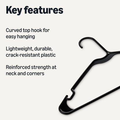Amazon Basics Space Saving Plastic Clothes Hangers, Sturdy Closet Organizer for Shirts and Jackets