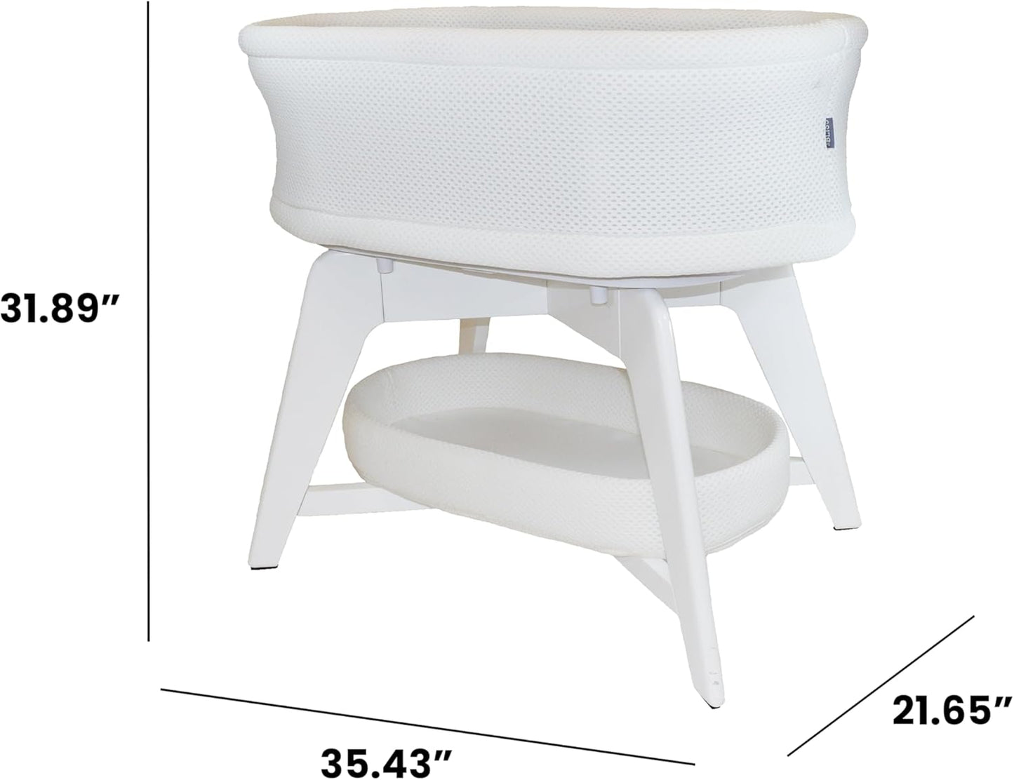 Evi Smart Baby Bassinet Beside Sleeper with Auto-Glide, Ambient Nightlight & Sensory Sounds