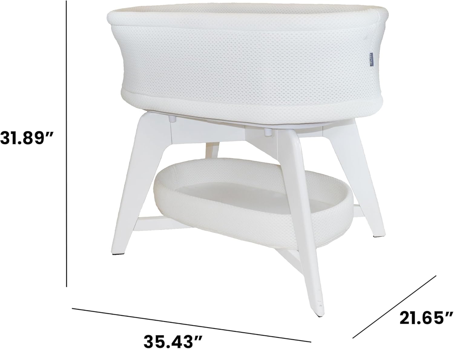 Evi Smart Baby Bassinet Beside Sleeper with Auto-Glide, Ambient Nightlight & Sensory Sounds