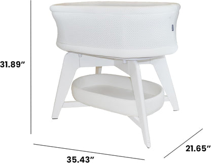 Evi Smart Baby Bassinet Beside Sleeper with Auto-Glide, Ambient Nightlight & Sensory Sounds