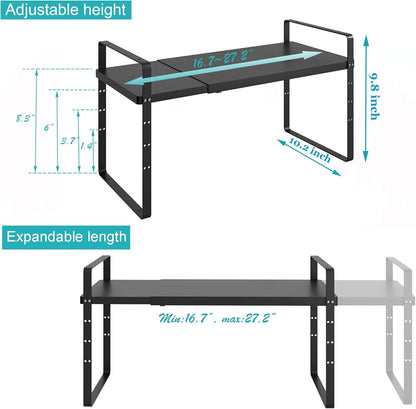 iPEGTOP Expandable Cabinet Storage Shelf Organizer, Heavy Duty Steel Metal Spice Rack Adjustable