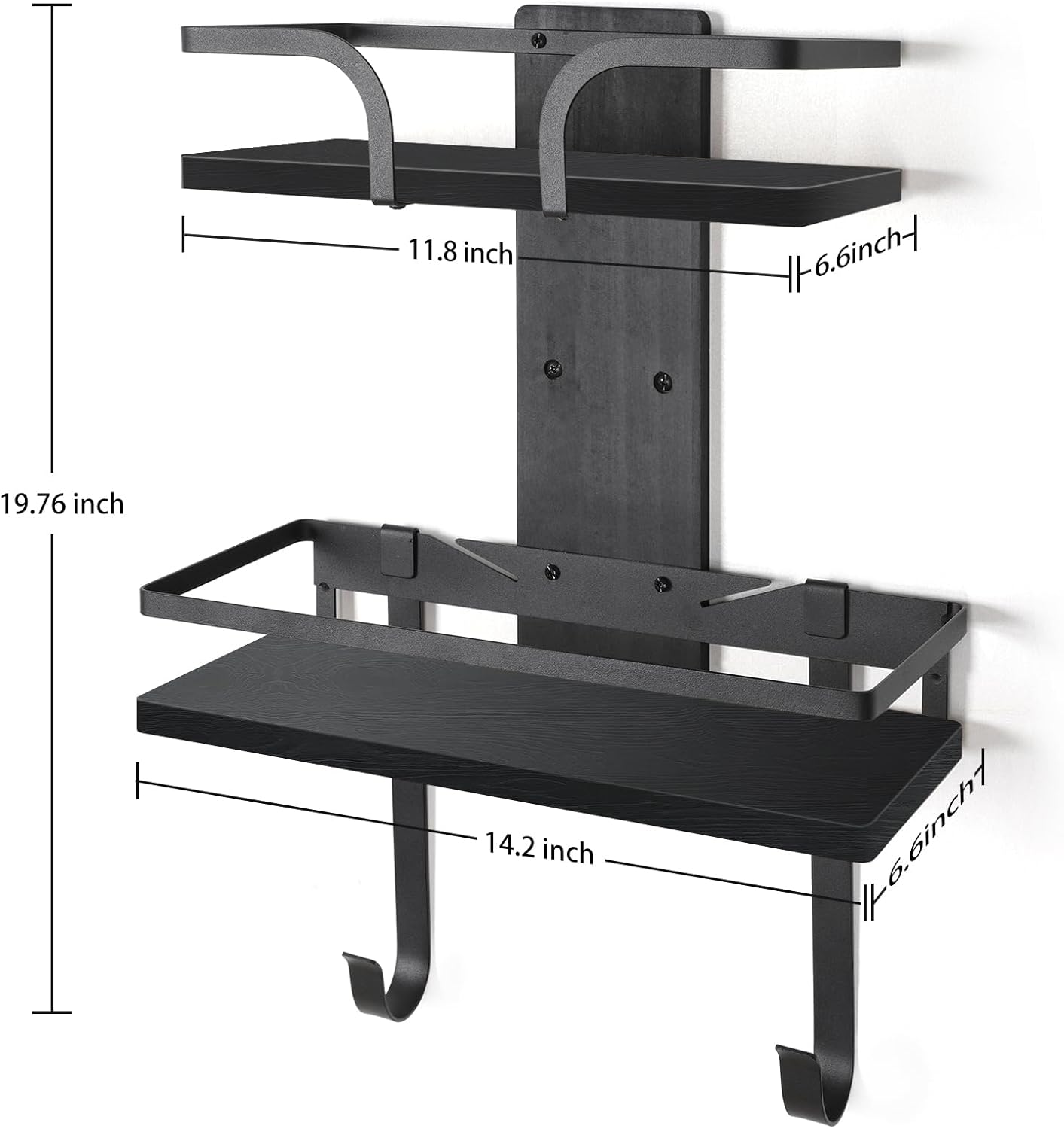 VINAEMO Ironing Board Hanger Wall Mount, 2-Layer Iron and Ironing Board Holder, Laundry Room