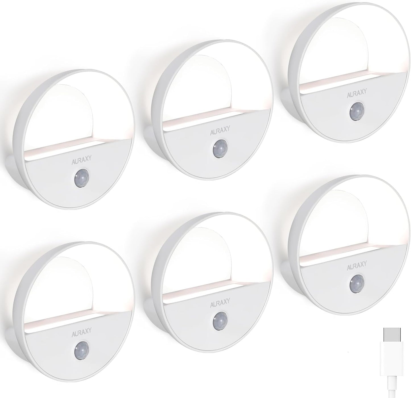 Rechargeable Motion Sensor Night Light, Battery Night Lights LED Cool White Magnetic Stick-on