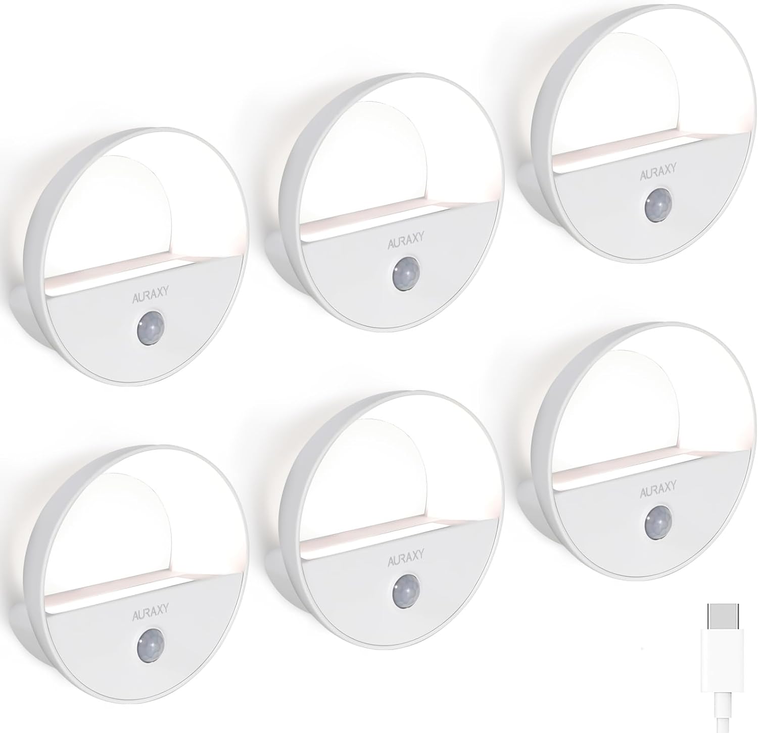 Rechargeable Motion Sensor Night Light, Battery Night Lights LED Cool White Magnetic Stick-on
