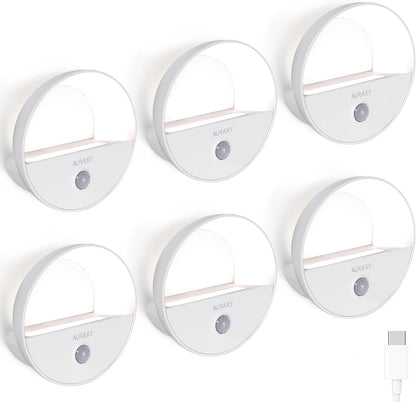Rechargeable Motion Sensor Night Light, Battery Night Lights LED Cool White Magnetic Stick-on