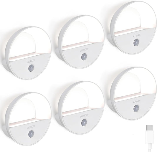 Rechargeable Motion Sensor Night Light, Battery Night Lights LED Cool White Magnetic Stick-on