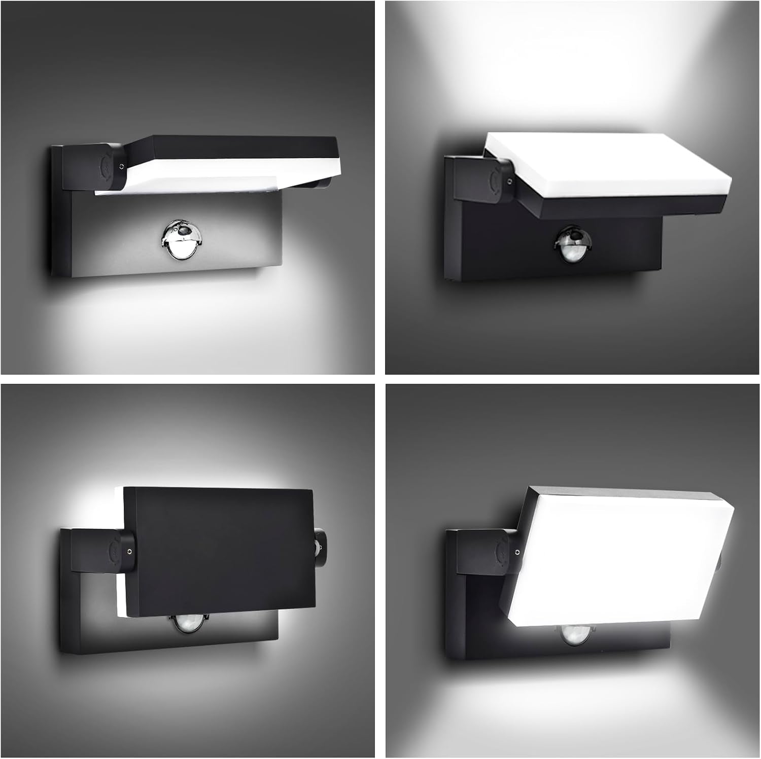 Motion Sensor Outdoor Wall Pack Lights,40W Acrylic LED Porch Lights 360 °Rotation,Waterproof