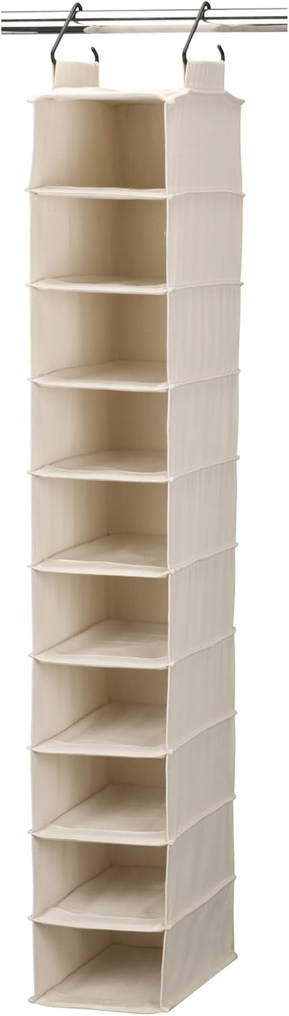Household Essentials Hanging Shoe Organizer, 10 Wide Cubbies with Cedarline Pockets, Heavy-Duty