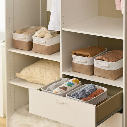 Small Baskets for Organizing, [6 PCS] Collapsible Storage Baskets for Shelves, Storage Bins Boxes