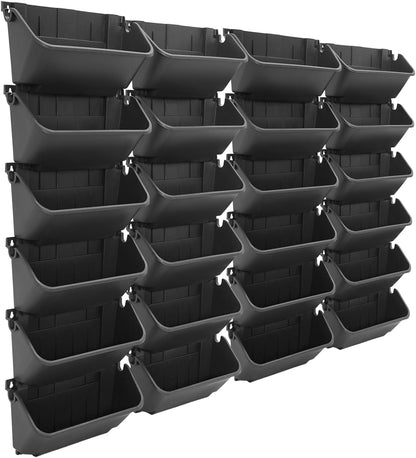 24PCS Vertical Wall Planter, 13 inch Wall Mounted Garden Planters, Plastic Wall Hanging Planter