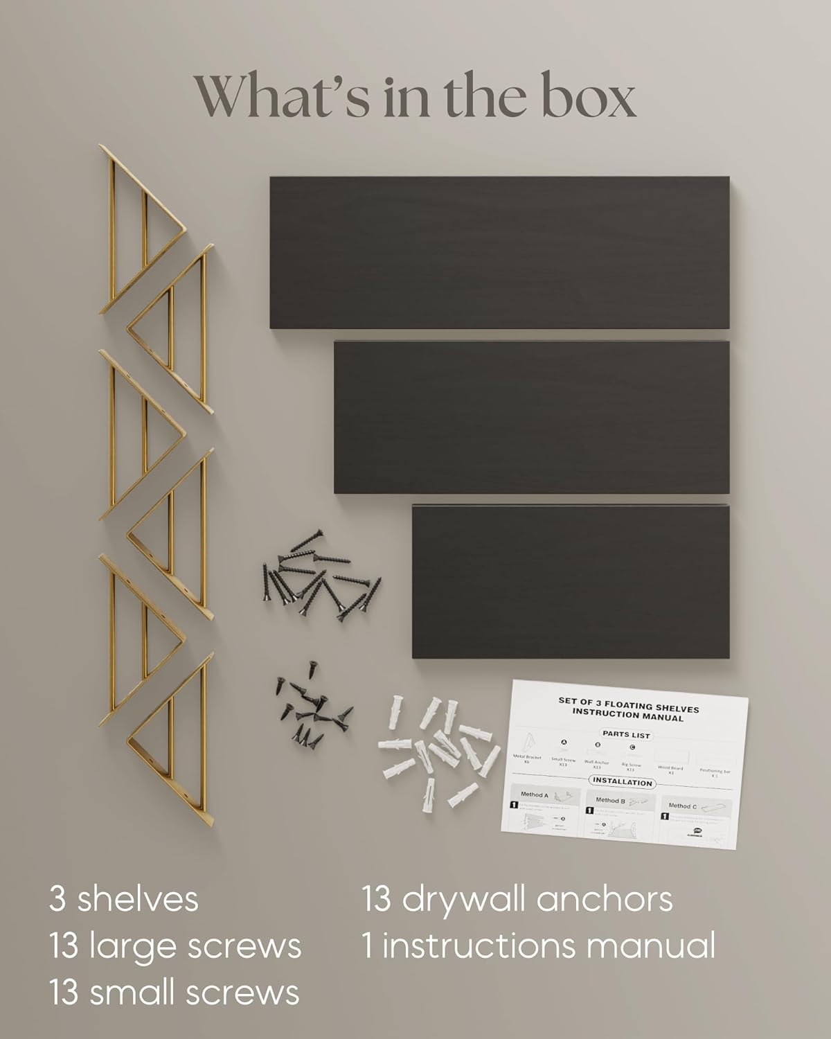 BAYKA Wall Shelves for Bedroom Decor, Floating Wall Shelves for Living Room Kitchen Storage, Wall