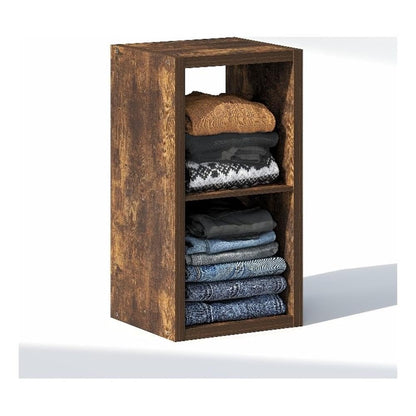 Furinno Cubic Extra Thick 2-Cube Closet Organizers and Storage, Amber Pine