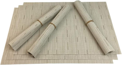 Red-A Placemats Set of 6 for Dining Table Heat-Resistant Washable Place Mats Woven Vinyl Kitchen
