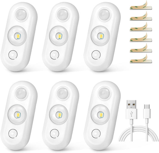 LED Motion Sensor Puck Lights, Under Cabinet Lighting, Indoor Rechargeable Wireless Cabinet Light