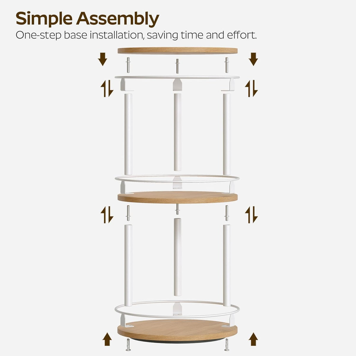 3-Tier Lazy Susan Organizer, Rotating Spice Rack, Spinning Organizer, Industrial Turntable Spice