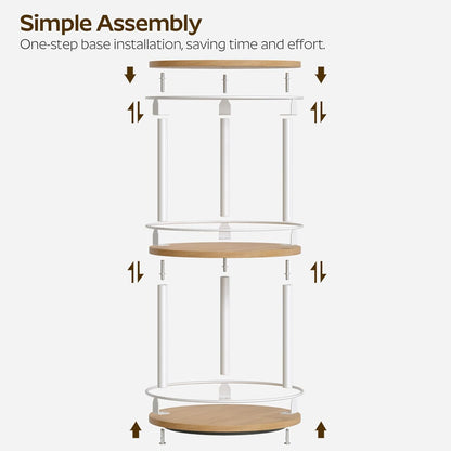 3-Tier Lazy Susan Organizer, Rotating Spice Rack, Spinning Organizer, Industrial Turntable Spice
