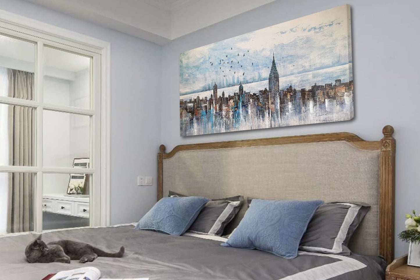 Arjun Cityscape Wall Art New York City Skyline Buildings Picture Modern Abstract Grey NYC Skyline