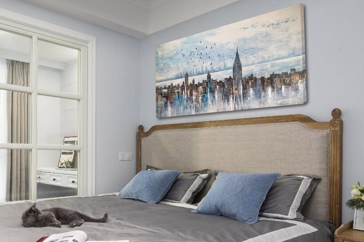 Arjun Cityscape Wall Art New York City Skyline Buildings Picture Modern Abstract Grey NYC Skyline