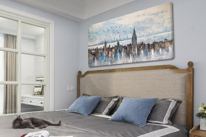 Arjun Cityscape Wall Art New York City Skyline Buildings Picture Modern Abstract Grey NYC Skyline