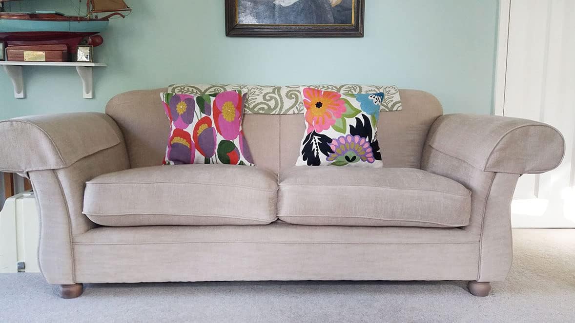 Lily Pink Flower Pillow Cover | Suzani Accent Pillow | Outdoor Floral Pillows | Hand Embroidered