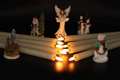 GenSwin Flameless Flickering Taper Candles with 2 Remote Controls and Timer, Real Wax 3D Wick Light