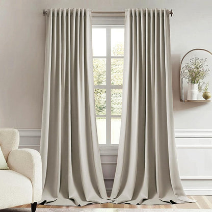 MIULEE Stone Back Tab Blackout Curtains 84 Inch Length 2 Panels Set for Living Room Bedroom